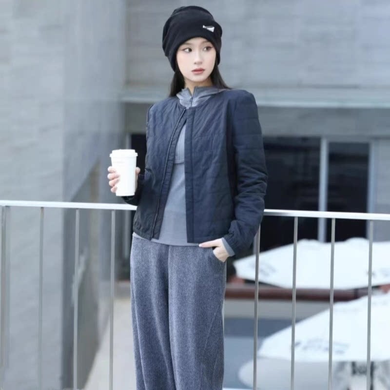 Amss Official Store Genuine 2026 Autumn and Winter New Round Neck Lightweight Zipper Thinsulate Cotton Jacket Short Coat for Women Amss Official Store Genuine 2026 Autumn and Winter New Round Neck Lightweight Zipper Thinsulate Cotton Jacket Short Coat for Women