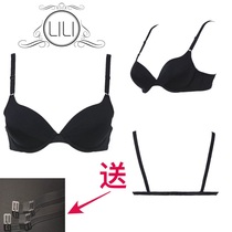 LILI dance clothes Latin dance yoga one-word bra with steel ring bra front buckle underwear beauty back bra comfortable and breathable