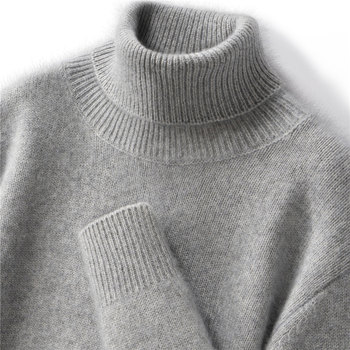 New autumn and winter men's cashmere sweater high lapel thickened pullover sweater casual pure cashmere knitted bottoming shirt New autumn and winter men's cashmere sweater high lapel thickened pullover sweater casual pure cashmere knitted bottoming shirt