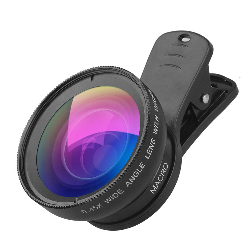 0.45X wide-angle macro lens suitable for Apple, Huawei, OPPO, Xiaomi VIVO and OnePlus mobile phone external cameras -