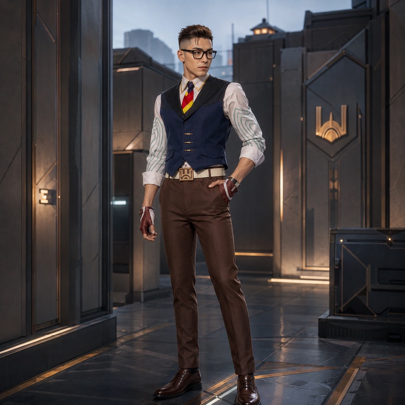 Fearless Contract Chamber Cosplay Costume Valorant Chamber Men's Comic Con Role-Playing Suit