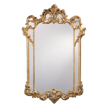 European retro carved decorative mirror home bedroom dressing mirror makeup mirror entrance living room fireplace background wall hanging mirror