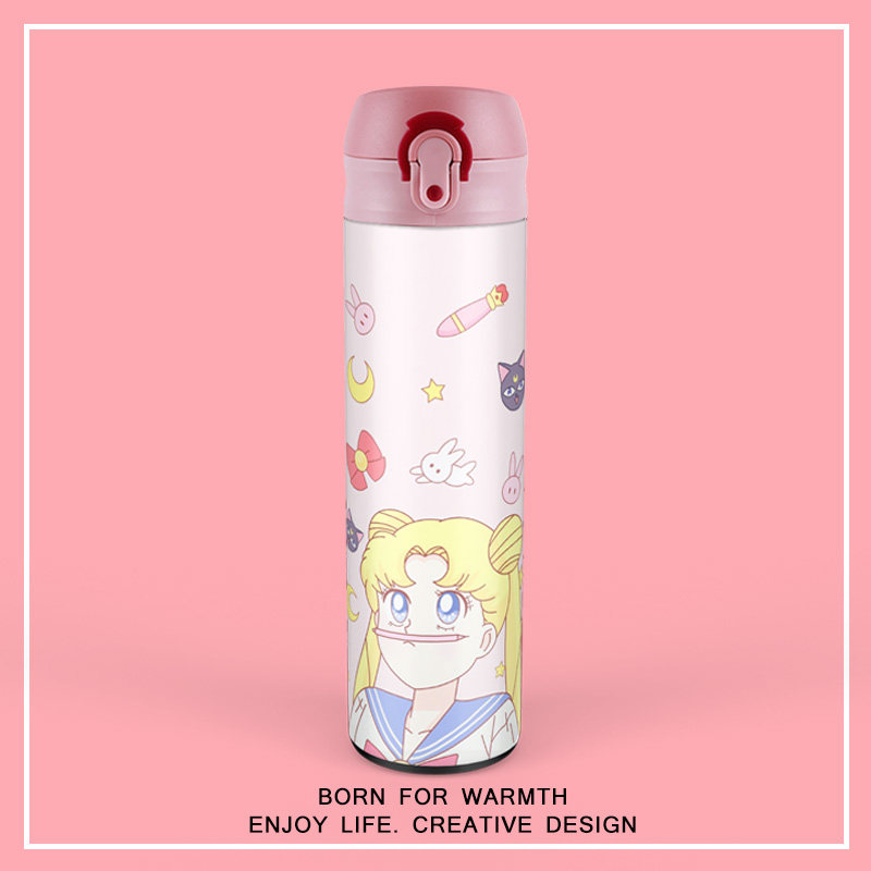 Big Code Capacity Insulation Cup Pink Teenage Girl Hearts Ins Brief Creativity Cute Water Glasses Day Department Cartoon Student Women 