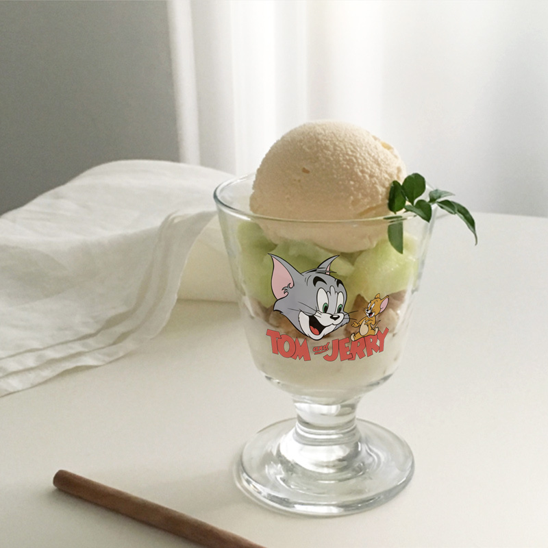 Tom and Jerry High-Quality Household Glass Cup for Drinking Fruit Juice, Desserts, Ice Cream, Transparent, for Boys and Girls Tom and Jerry High-Quality Household Glass Cup for Drinking Fruit Juice, Desserts, Ice Cream, Transparent, for Boys and Girls