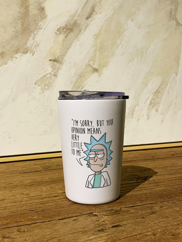 Rick and Morty, Your Opinion Has Nothing to Do with Me, Insulated Coffee Cup, Casual Cup for Men and Women Rick and Morty, Your Opinion Has Nothing to Do with Me, Insulated Coffee Cup, Casual Cup for Men and Women