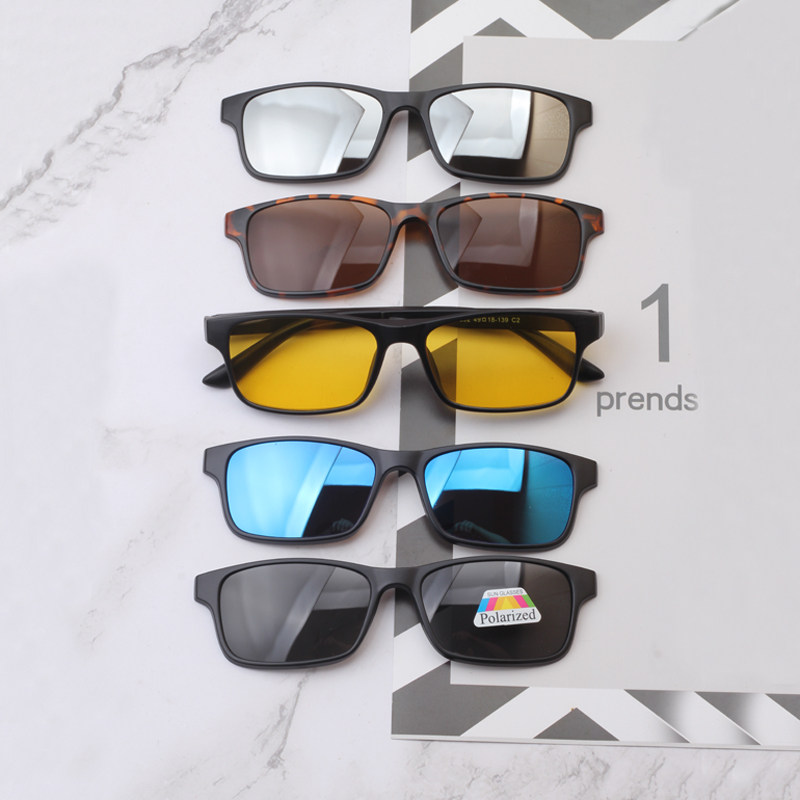 Polarized magnetic suction sleeve mirror men's ultra-light myopia sunglasses two-in-one adsorption night vision clip driving sunglasses glasses frame