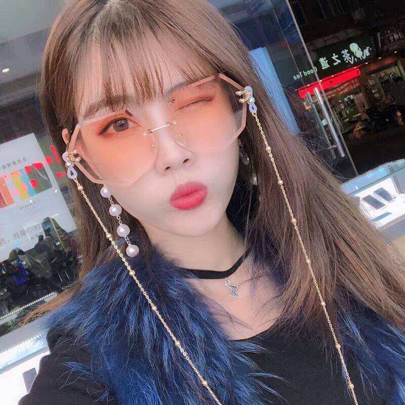 New anti-UV spectacle net red stars identical polygonal sunglasses fashion big frame colorful asymptotic teenage girl mirror