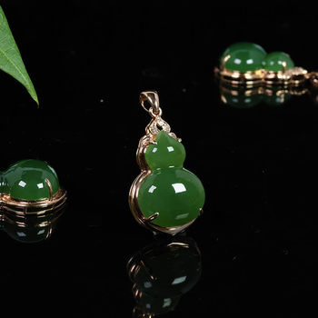 Original design jade gold inlaid jade necklace for my wife