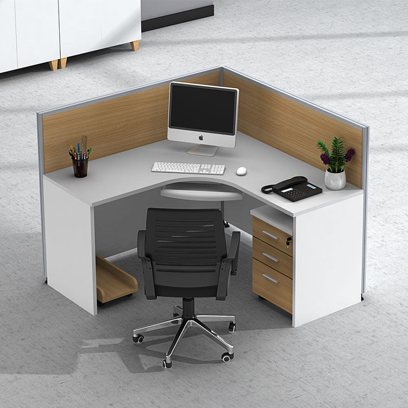 Guangzhou office furniture new L-shaped 4-person 6-person combination screen deck single-person corner computer table desktop table