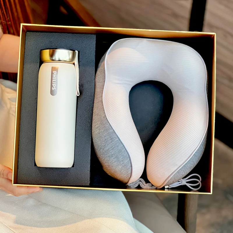 Business Gift Box with a Sense of Technology, Smart Future-Themed Temperature-Sensitive Cup, U-Shaped Pillow, Gift for Clients, Annual Meeting Commemorative Item, 2026 Creative Design