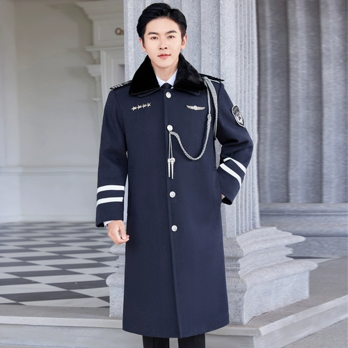 Шерстяное зимнее шерстяное пальто для работы подходит для мужчин и женщин, длинная униформа, утепленная куртка