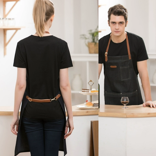 Модный хлопковый джинсовый ремень, фартук для работы, в корейском стиле, делается под заказ, с печатью вашего логотипа