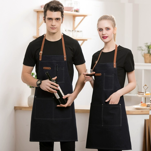 Модный хлопковый джинсовый ремень, фартук для работы, в корейском стиле, делается под заказ, с печатью вашего логотипа