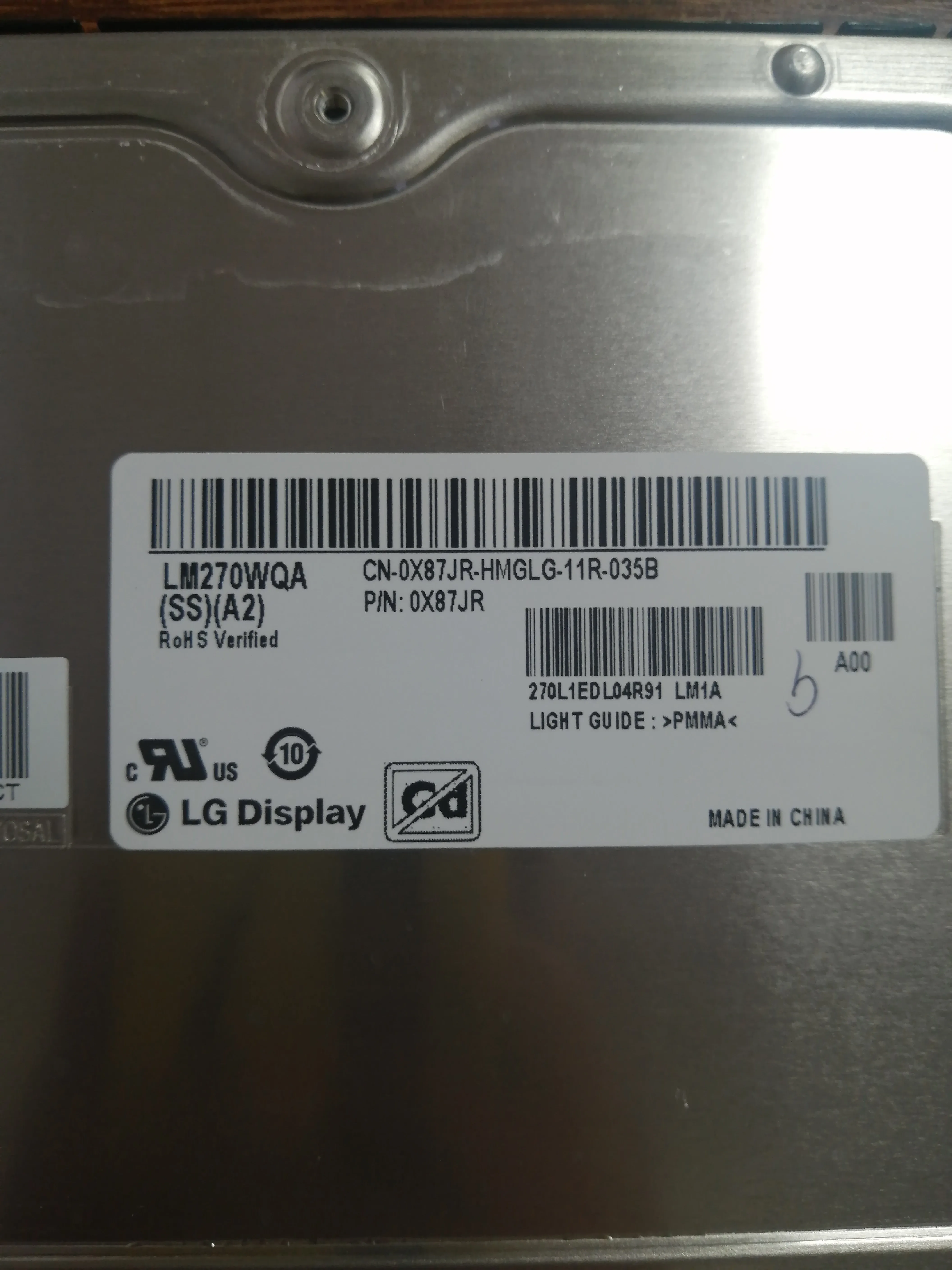 LM270WQA-SSA1 A2 A4 новая экран S2721DGF оригинальный оригинальный нано IPS 2K165Гц