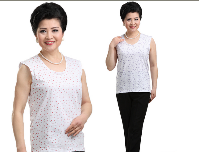 Mẹ mùa hè bông trung niên phụ nữ đồ lót mẹ- trong- pháp luật áo sơ mi cộng với chất béo kích thước lớn áo cũ lady hoa vest lỏng áo đầm tuổi trung niên