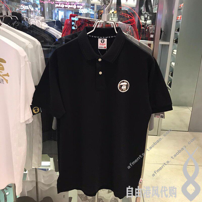 Tidal POLO shirt AAPE2022 spring summer camouflage embroidery badges pure color minimalist Hong Kong it0499 men's clothing short sleeves