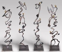 Art art wrought iron carved wild grass ornaments wild grass Wall Wall metal sculpture wrought iron screen porch partition