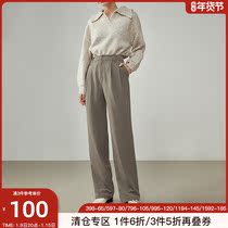 Fan Si Lanen straight casual drag pants 2021 Winter New loose simple solid color temperament suit pants women