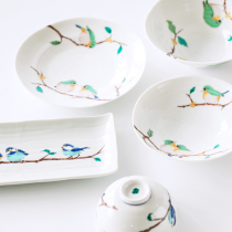 Japanese made Jiugu roast little bird Japanese ceramic cutlery Bowl plate sushi bowl deep plate saucer mug