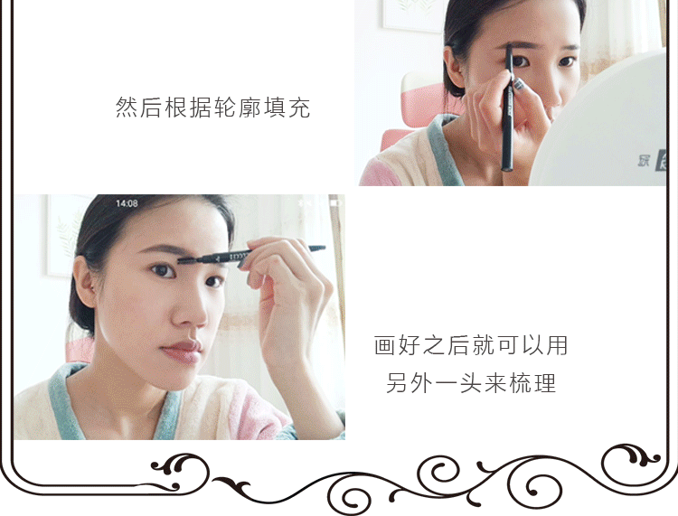 VEECCI chỉ bút chì lông mày xoay tự động hình kim cương đích thực không thấm nước và thấm mồ hôi lâu không nở bằng cọ lông mày - Bút chì lông mày / Bột / Stick chì mày innisfree
