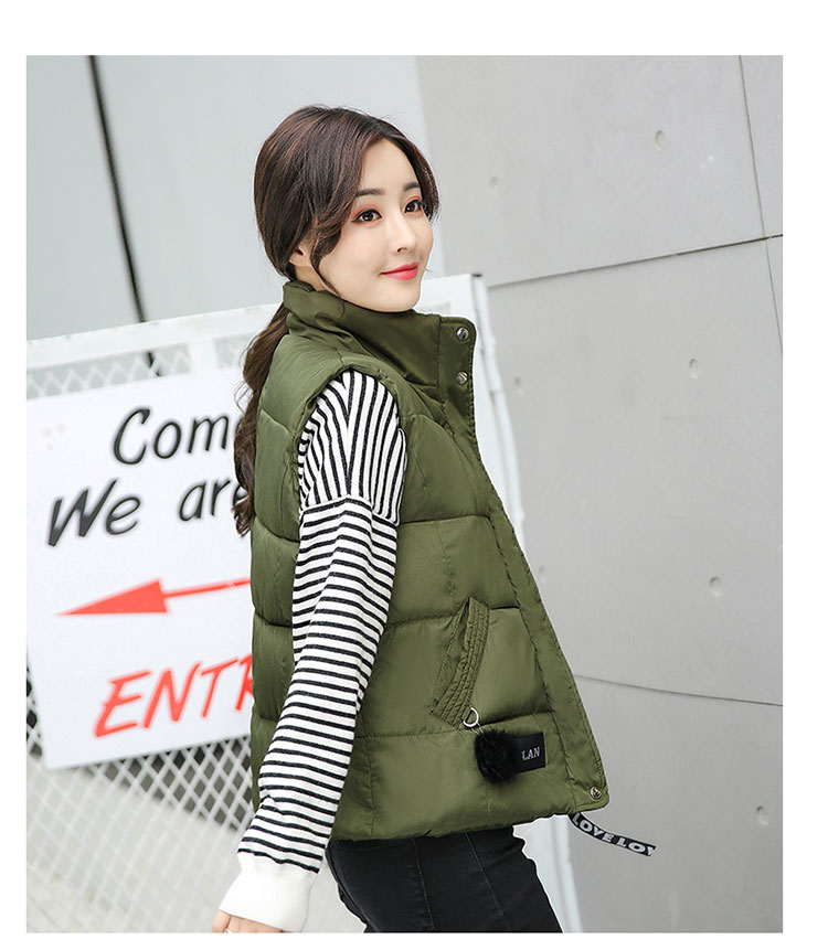Áo khoác cotton cho nữ Áo khoác cotton 2018 cổ áo mới ngắn cho nữ mùa thu và vest mùa đông áo khoác đẹp