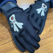 Korean Version Fashion Sports Commute Outdoor Casual Plus Suede Warm Speed Dry 5-finger Gloves Female points to youth skiing