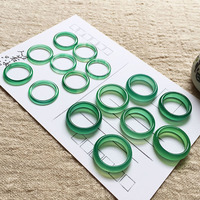 Internet celebrity natural green chalcedony ring tail ring ice species agate jade male and female couple poles ring finger temperament ring ring