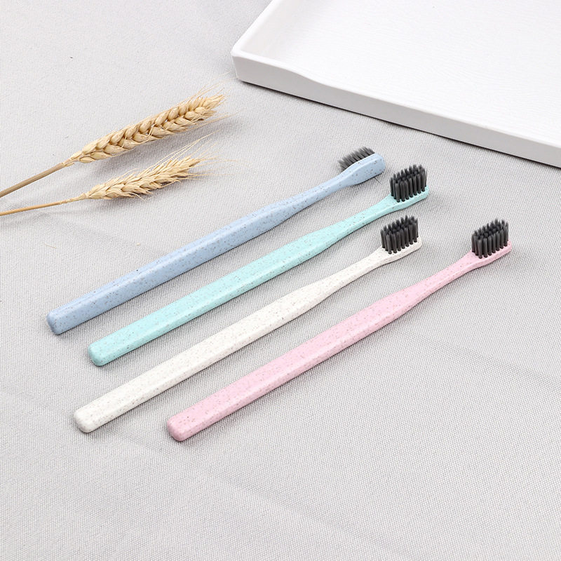 8 clothes creative wheat straw toothbrush ultra-fine soft hair small head bamboo charcoal home for men and women adult family clothing