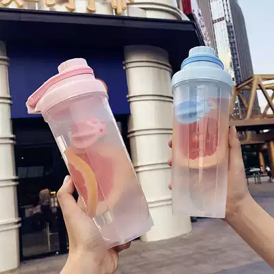 Korean fashion sports rocking Cup plastic portable fitness water Cup outdoor men and women creative with scale casual Cup