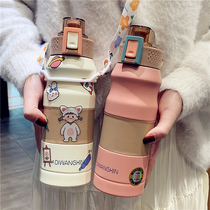 Korean version of simple hipster thermos cup ladies large capacity water Cup male students portable cup kettle Outdoor