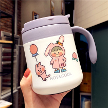 Simple personality Net red coffee cup creative student thermos cup male Lady office with handle tea cup