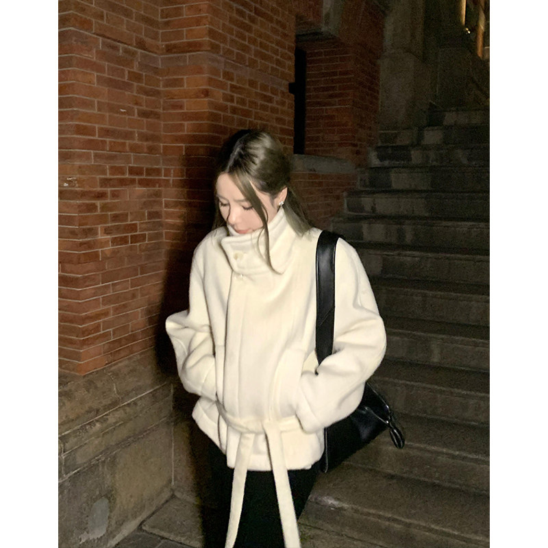 Xzicic Paris Midnight Kim Min-happy atmosphere Short Coat Jacket Woman Autumn Winter Herbon Wool-Taobao