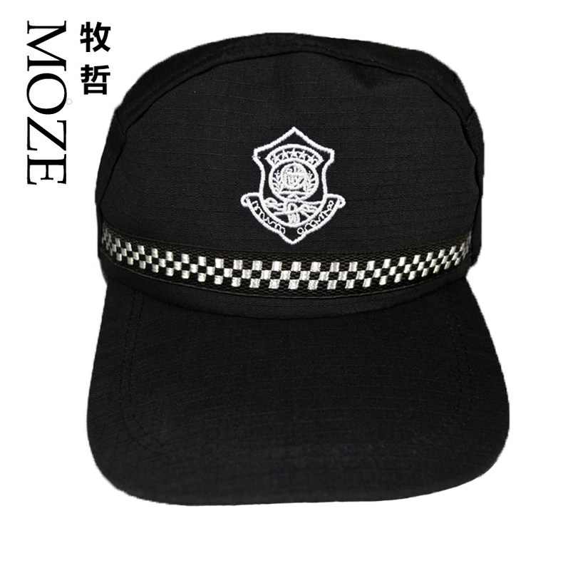 Security cap Training cap Black security property spring and Autumn cap Baseball cap Security doorman big brim cap Summer cap