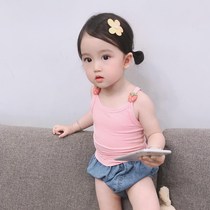 Girls sling small vest pure cotton summer new children wear thin tops little virgin baby sleeveless summer clothes