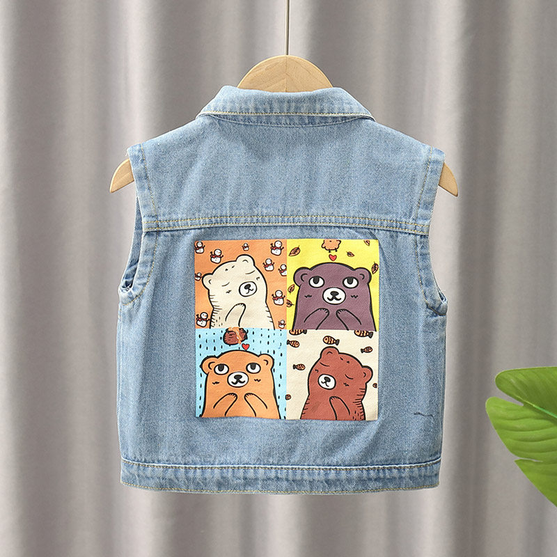 Boy Clothing Boy Cowboy Horse Chia 2021 Spring Autumn Clothing New Children Fashion Cartoon Jacket Children Korean Version Blouse