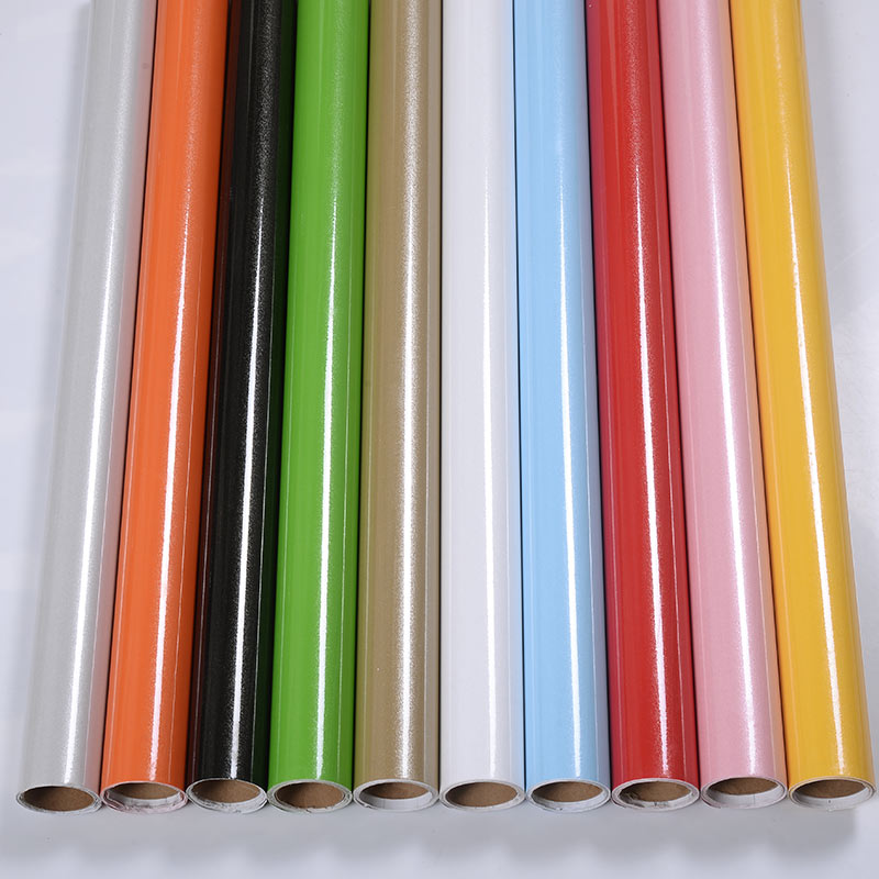 Thickened Baking Varnish Wallpaper Cupboard Furniture Renovation Stickers Overall Cupboard Wardrobe Stickers Pure Color Wall Stickler Waterproof Wallpaper Self-Adhesive
