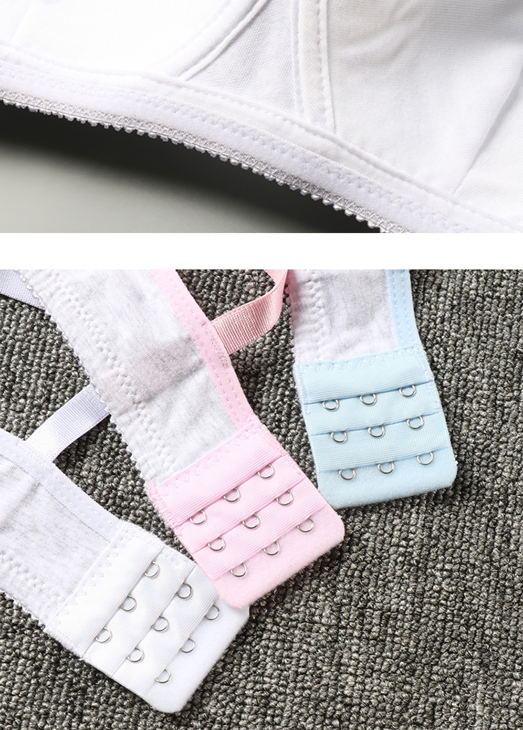 8863 đơn nữ đồ lót bra không có vành thời kỳ phát triển cotton ba vú học sinh trung học cơ sở màu rắn thời trang nữ 2021