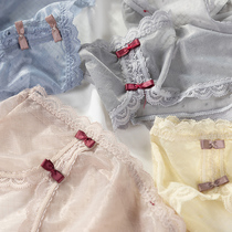  Japanese sexy polka dot lace panties womens briefs head thin transparent girl raw shorts breathable mid-low waist