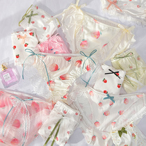 Japanese girl underwear ladies triangle pants cute sweet sexy mesh womens short pants low waist Peach