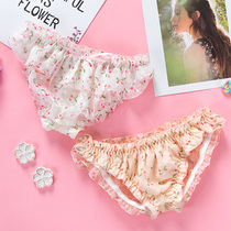 Sexy Briefs Female Lace Cute Girl Bottom Pants Pure Cotton Stalls Low Waist Day Ensemble Sweet Printed Summer Thin breathable