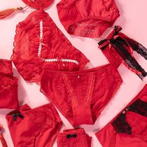  Big red panties womens pure cotton antibacterial breathable shorts Wedding year of life year of the ox sexy lace briefs ladies