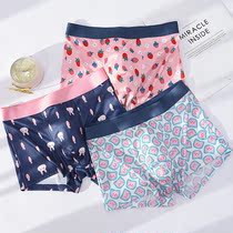 Mens underwear boxer boxer shorts head cute cartoon printing quick-drying ultra-thin low waist young student tide
