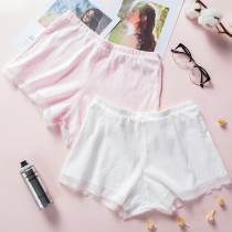 Lace side loose safety pants anti-gloss women Summer Shorts cotton boxer underwear can be worn outside insurance pants ladies