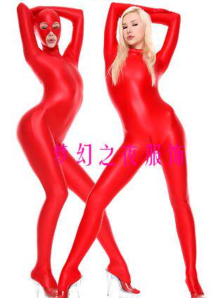 Red lycra ammonia full-coverage wide eye opening four-way stretch tights full-coverage jumpsuit costumes
