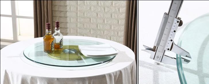 Bàn xoay bàn kính cường lực kính cường lực nhà lười cơ sở bàn tròn bàn xoay bàn ghế khách sạn - FnB Furniture 	chân bàn sắt hộp	