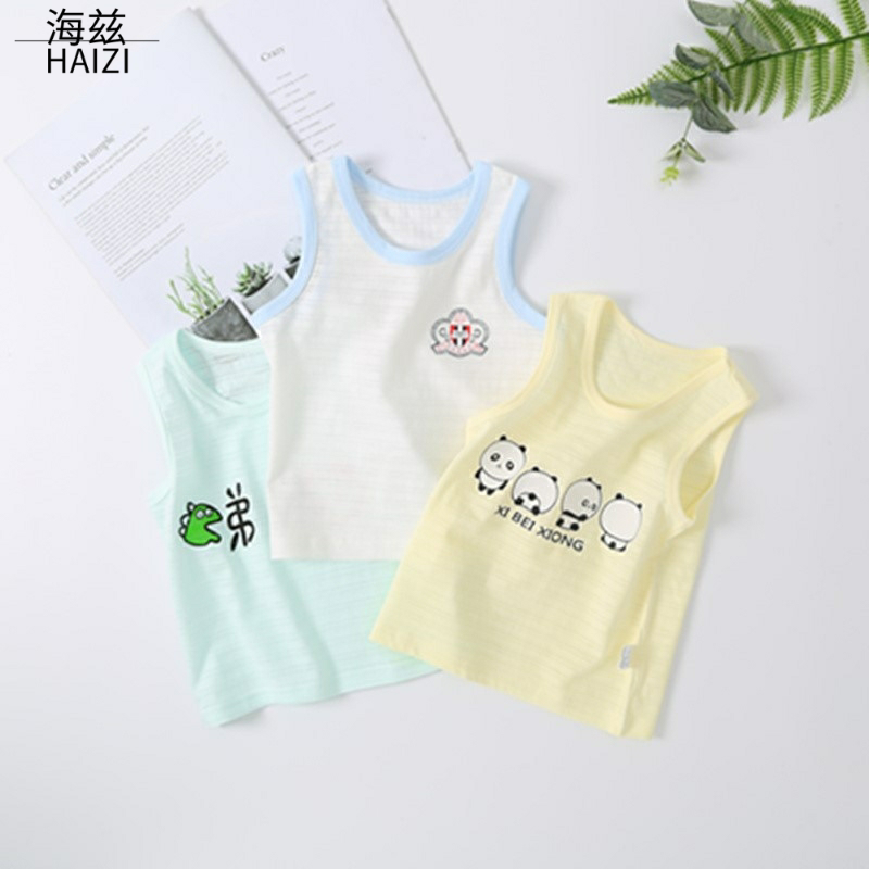 Hayes childrens bé trai mỏng bé bông mùa hè áo vest mùa xuân và mùa thu áo sơ mi dưới con nhỏ sling.