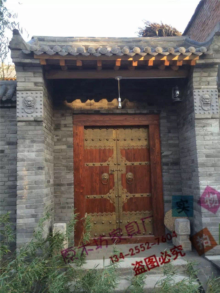 Villa door old elm door Chinese-style door antique door courtyard door entrance door solid wood door double door