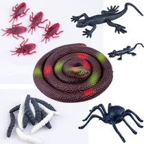 Halloween Tricky Toy Tricky Toy Funny Rubber Simulation Small Snake False Maggot Xiaoqiang Cockroach Gecko Spider