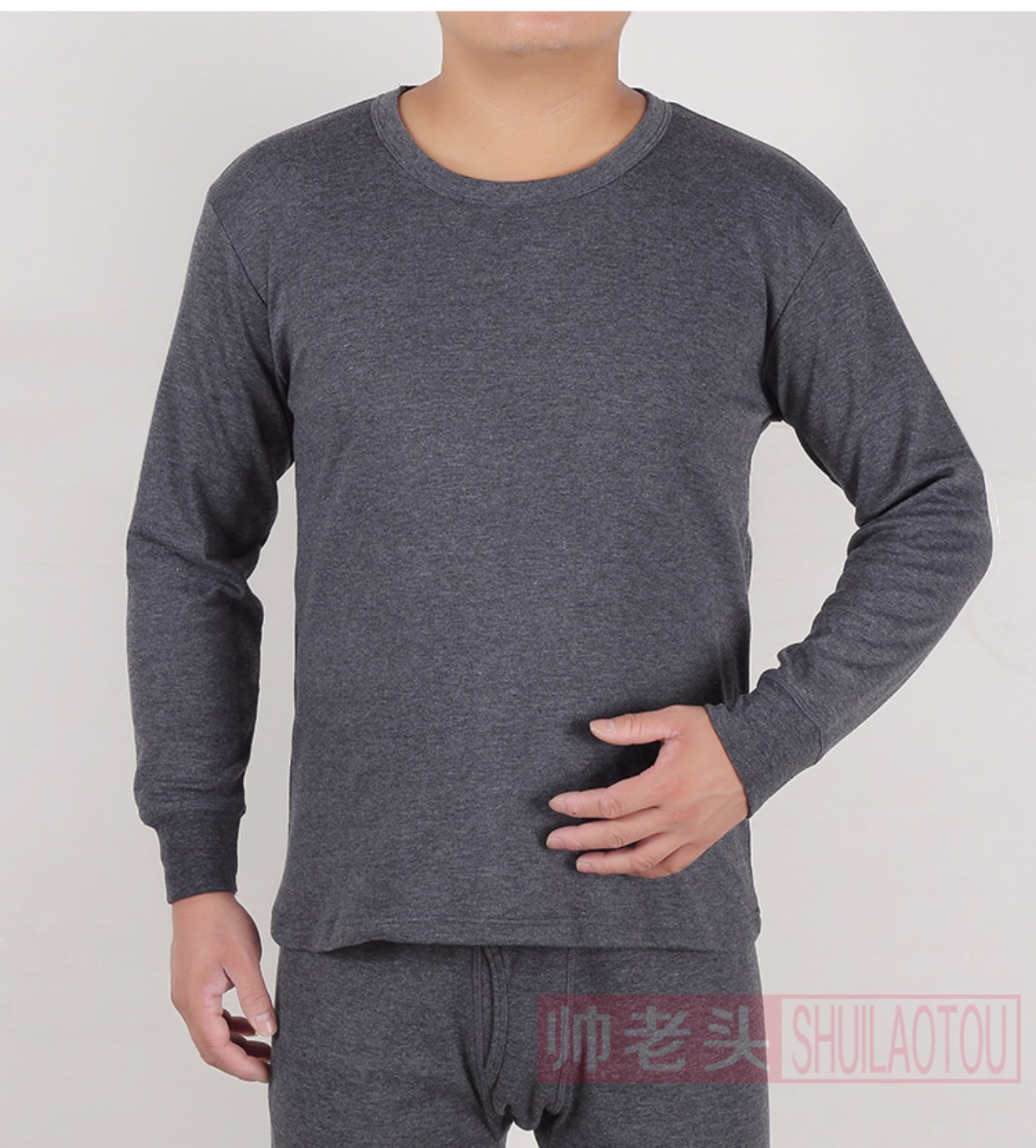 Quần lót nam Qiuyi Qiuku phù hợp với chất liệu cotton mỏng cổ tròn ấm áp dành cho giới trẻ trung thu và áo len mùa đông đồ lót nữ