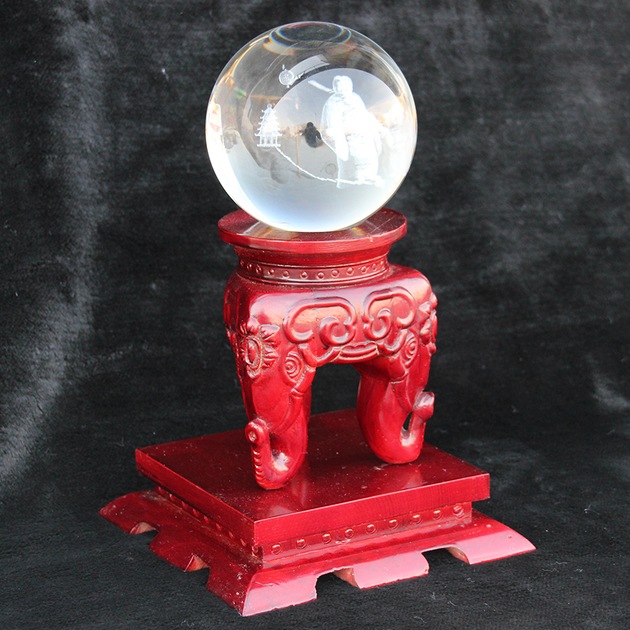 Customizable peach wood crystal ball pendulum base set for solid wood water crystal ball base Round Square Nursery Swing Piece